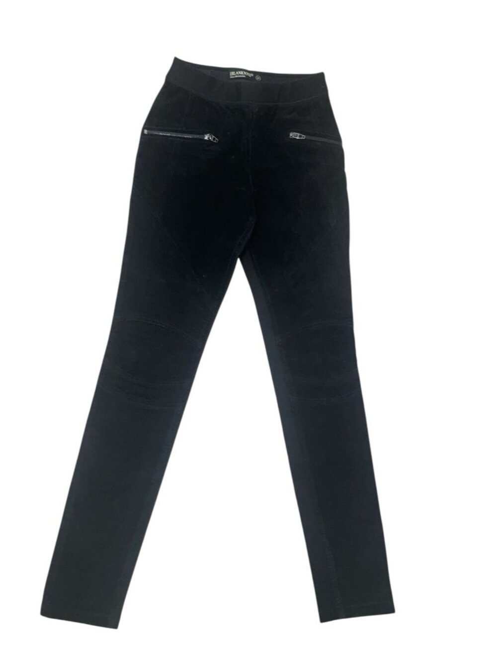 BLANKNYC Women's Size 25 Waist Black Pull-On Suede Leather Front Panel Leggings